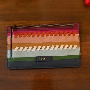 Fossil Multicolor Striped Card Holder